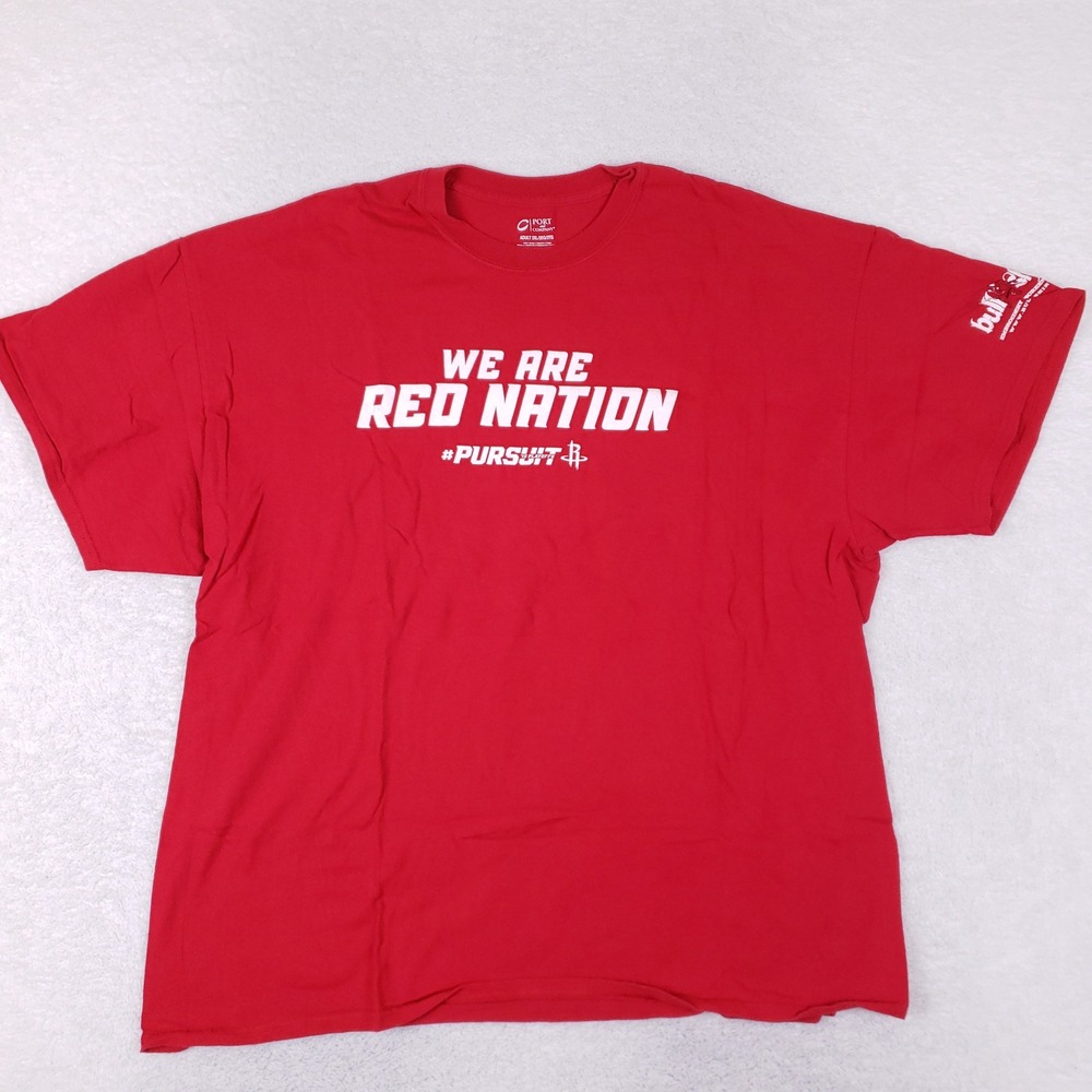 Port and Company Houston Rockets Red Nation Shirt Adult 2XL NBA Playoffs Red Tee